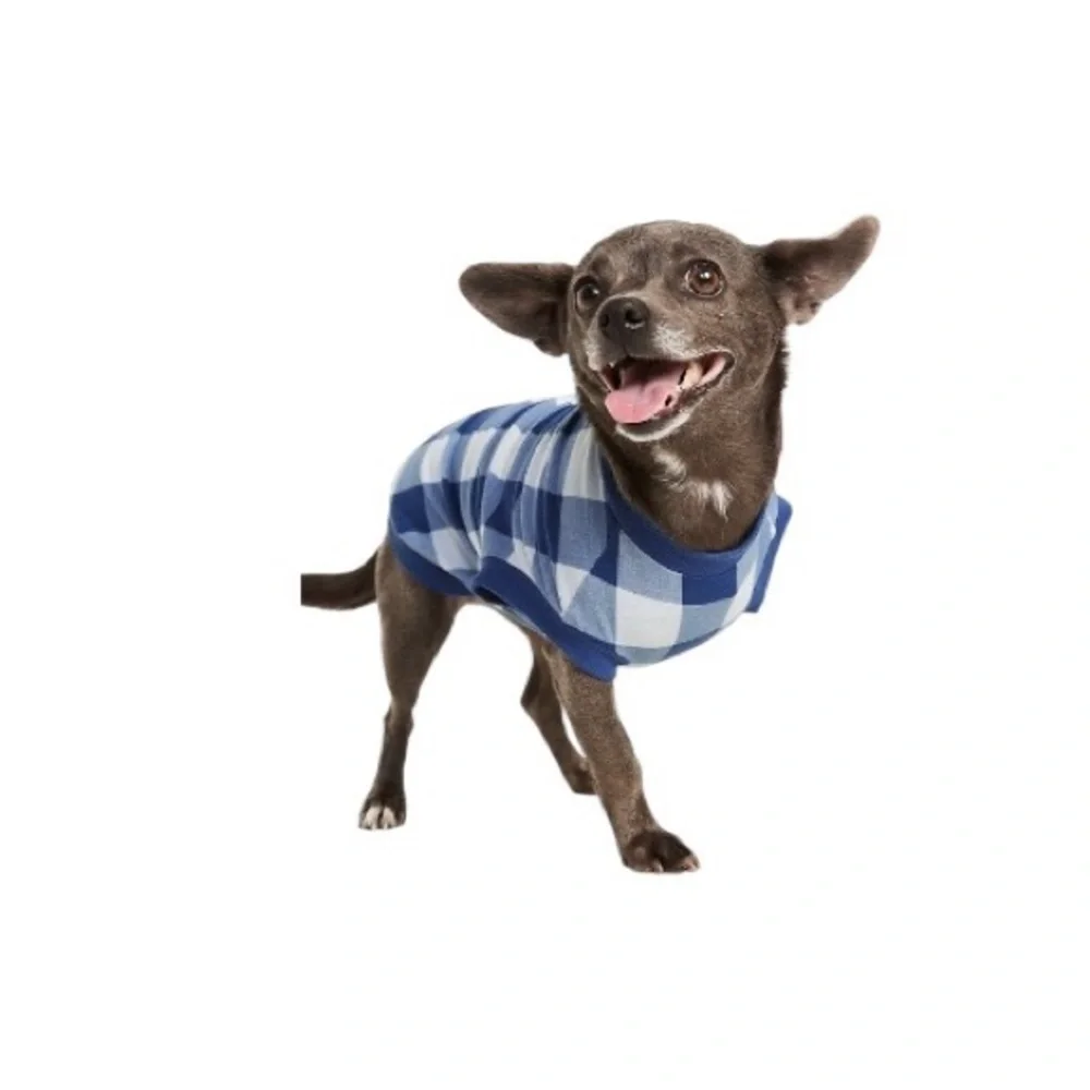 New! Old Navy Blue Checkered Dog Sweater Size M